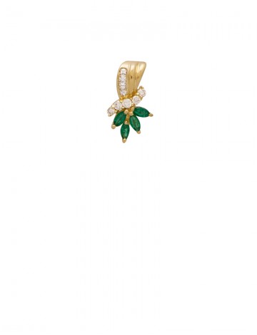 0.40ct Emerald 18K Gold Diamond Pendant